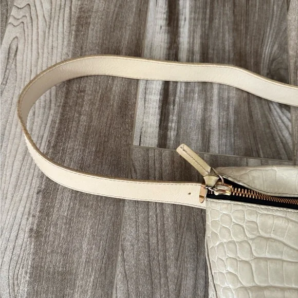 Clare V Cream Crocodile-Embossed Crossbody Bag - Picture 4 of 11